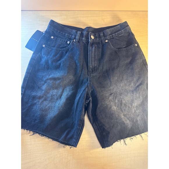 MNML Other - MNML Raw Hem Denim Shorts Faded Black Streetwear Jean Shorts Mens 32